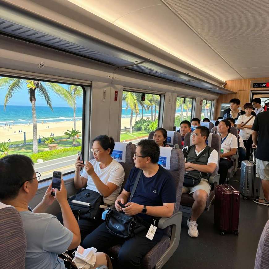 高铁车厢里全是外国人：海南环岛高铁见证入