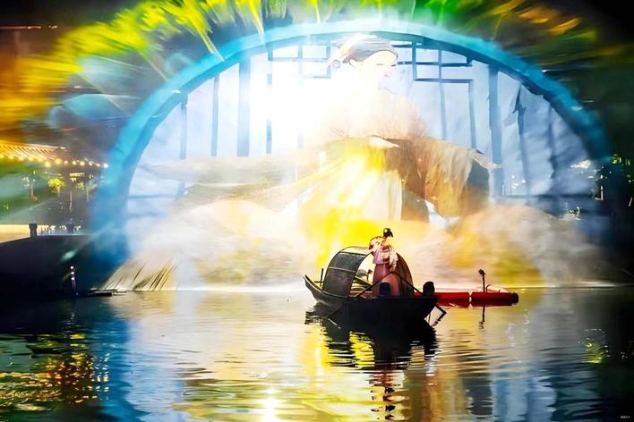 扬州千年运河上演科技奇观，竟然让游客穿越