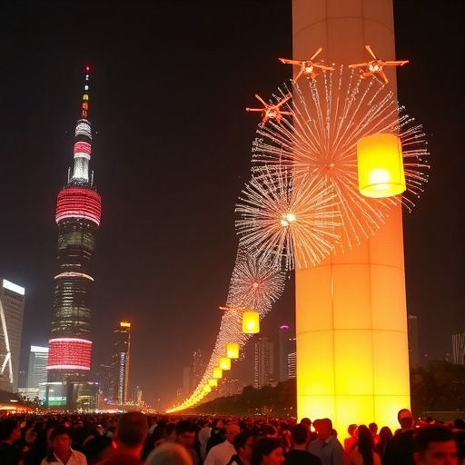 元旦夜游新玩法：灯光秀与无人机表演点燃节日氛围(图2)