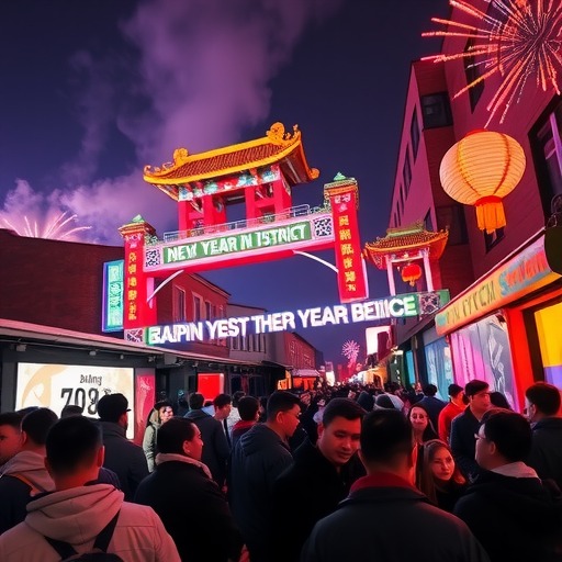 北京798艺术区跨年夜吸引众多市民迎新年