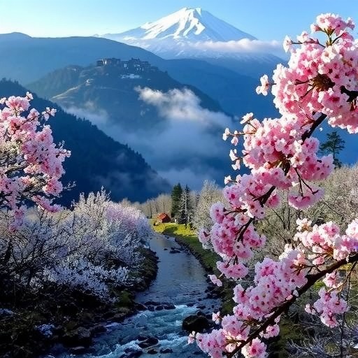 云南南涧：无量山冬樱花绽放