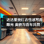 达达里奥红衣性感写真曝光 美貌与香车共舞（图1）