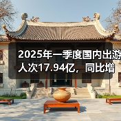 2025年一季度国内出游人次17.94亿,同比增长26.4%(图3) 2025年一季度国内出游人次17.94亿,同比增长26.4%(图3)