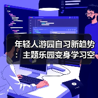 年轻人游园自习新趋势:主题乐园变身学习空间(图4) 年轻人游园自习新趋势:主题乐园变身学习空间(图4)