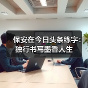 保安在今日头条练字:独行书写墨香人生(图4) 保安在今日头条练字:独行书写墨香人生(图4)