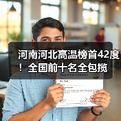河南河北高温榜首42度!全国前十名全包揽(图2) 河南河北高温榜首42度!全国前十名全包揽(图2)