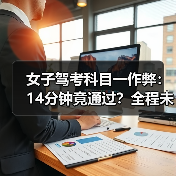 女子驾考科目一作弊：14分钟竟通过？全程未动手段曝光（图2）