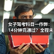 女子驾考科目一作弊：14分钟竟通过？全程未动手段曝光（图3）