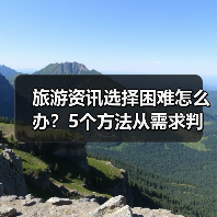 旅游资讯选择困难怎么办?5个方法从需求判断到使用维护(图1) 旅游资讯选择困难怎么办?5个方法从需求判断到使用维护(图1)